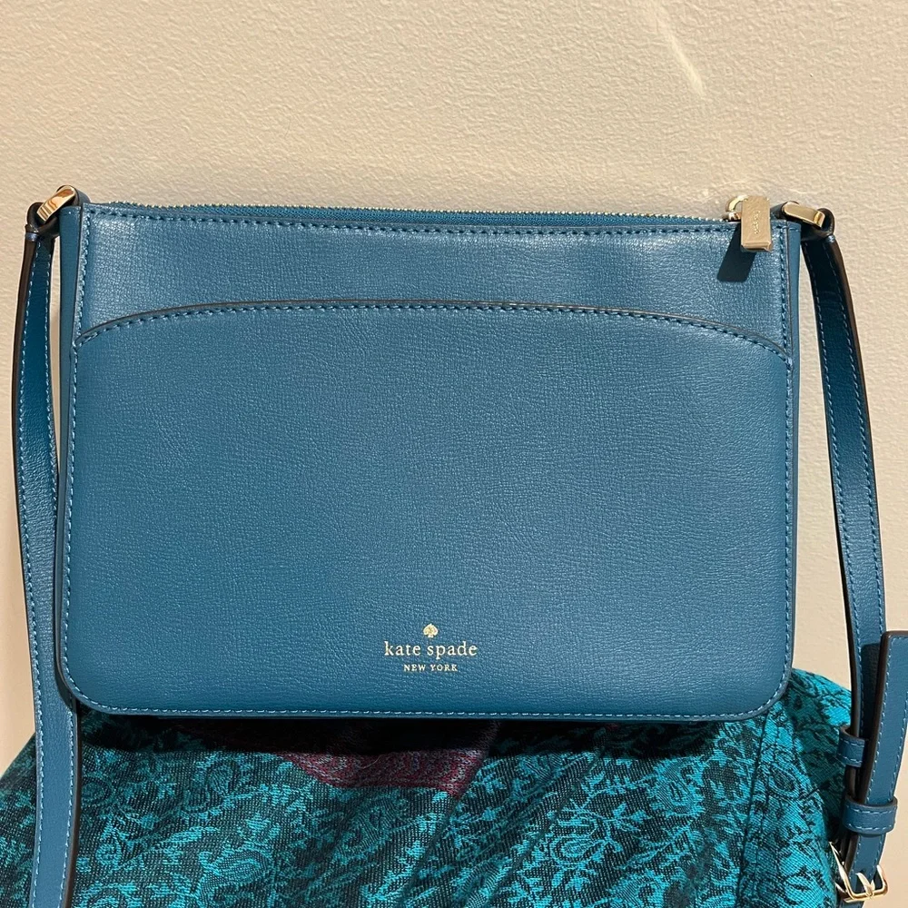 Kate Spade Peacock Crossbody Bag with Gold Hardware - Picture 3 of 10